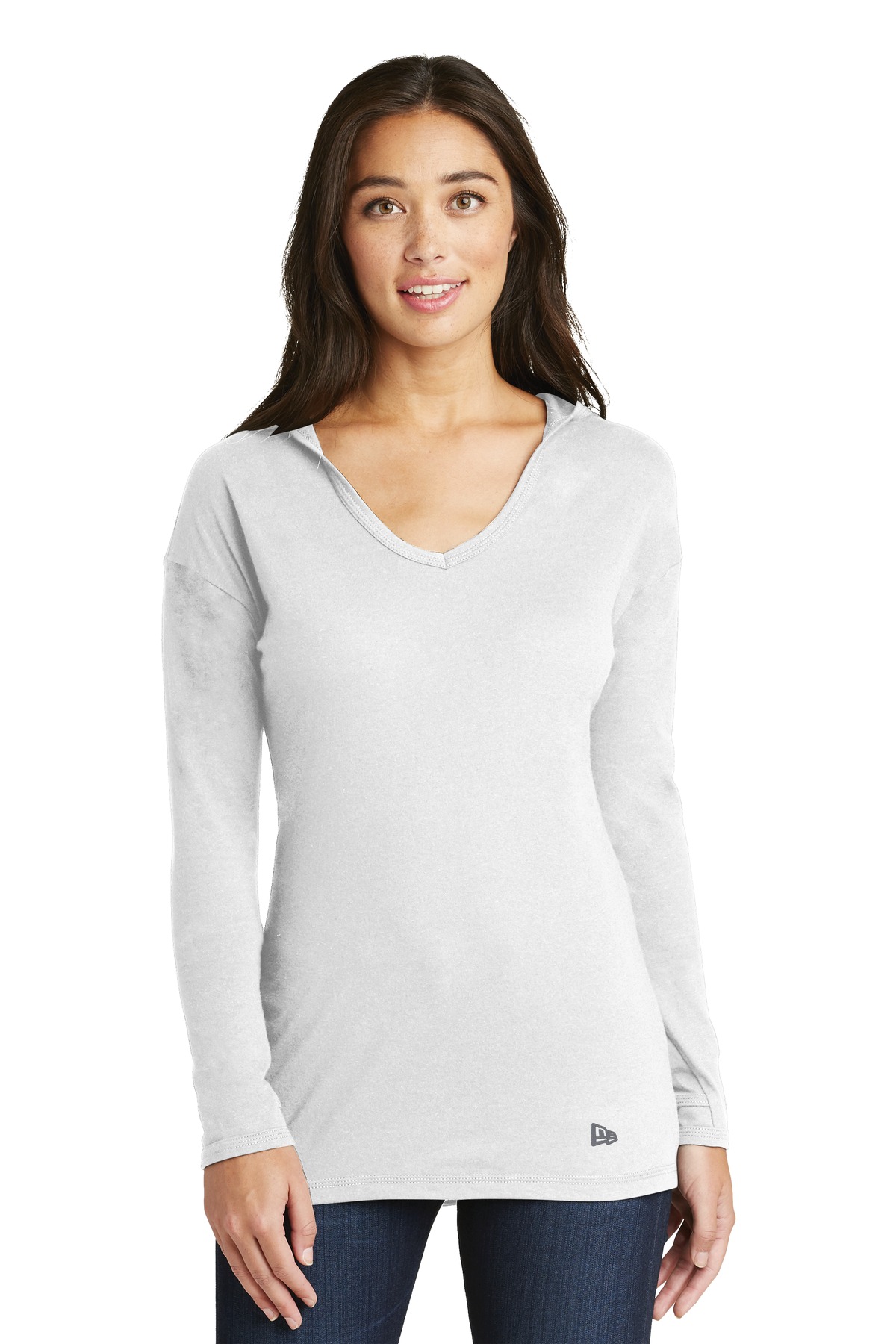 DISCONTINUED New Era Ladies Tri-Blend Performance Pullover Hoodie Tee. LNEA131