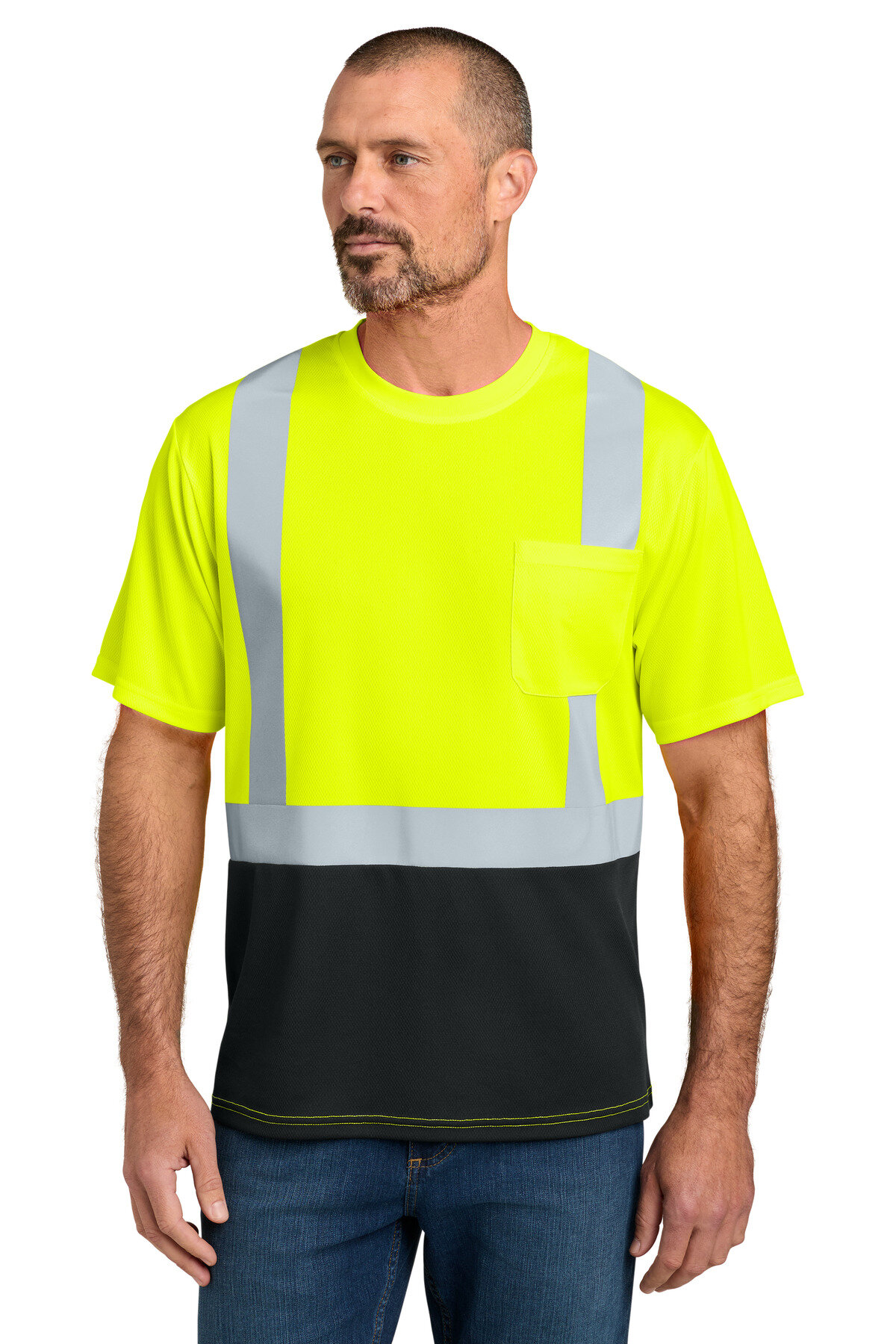CornerStone ANSI 107 Class 2 Short Sleeve Mesh Blocked Tee CS205