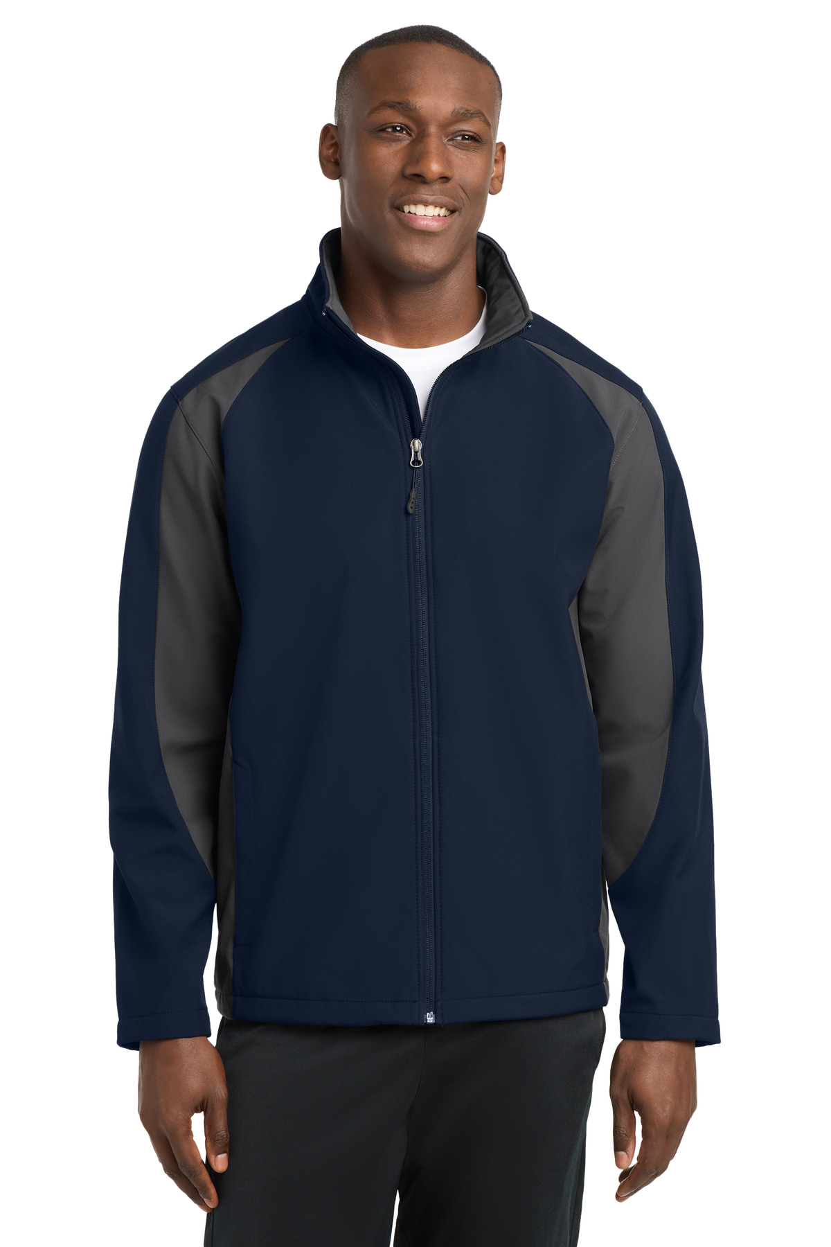 DISCONTINUED Sport-Tek® Colorblock Soft Shell Jacket. ST970