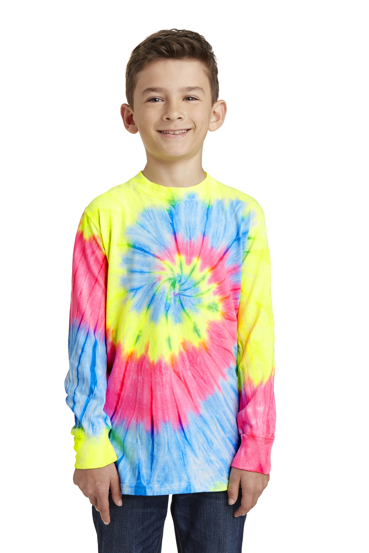 DISCONTINUED Port & Company Youth Tie-Dye Long Sleeve Tee. PC147YLS