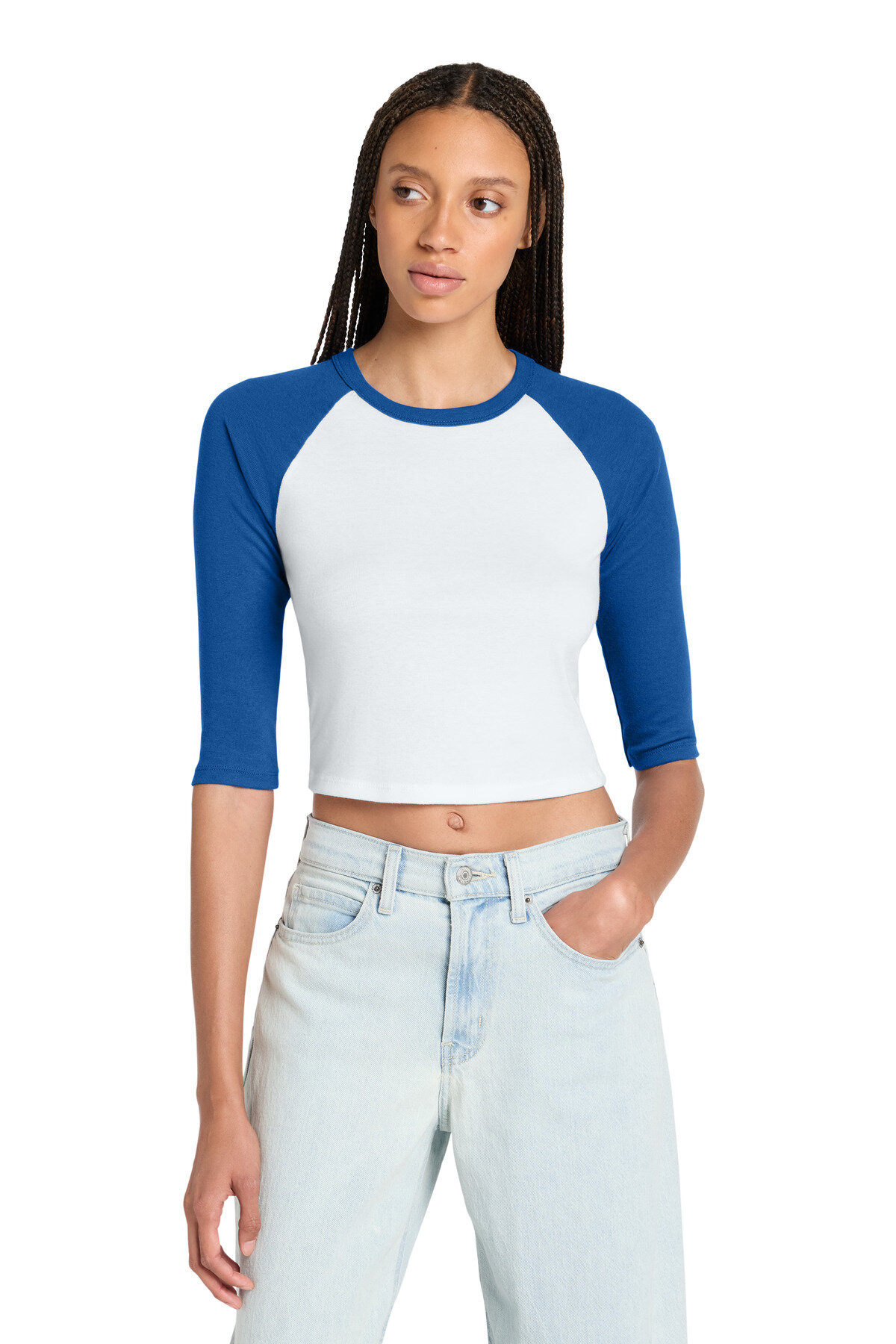 BELLA+CANVAS Women's Micro Rib 3/4 Raglan Baby Tee BC1200