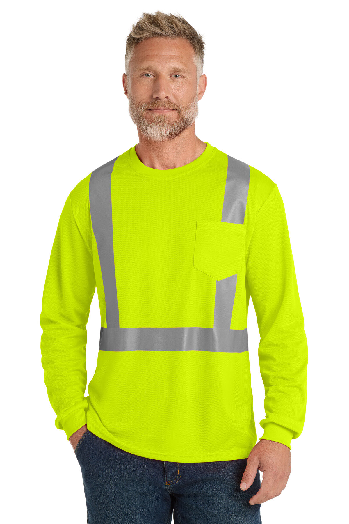 CornerStone ANSI 107 Class 2 Mesh Long Sleeve Tee. CS201