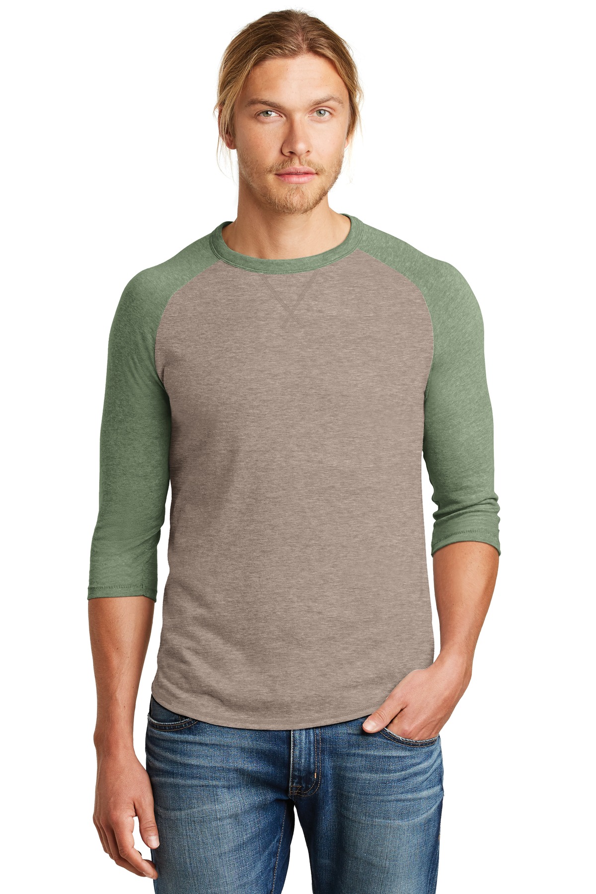 DISCONTINUED Alternative Dugout 3/4-Sleeve Vintage 50/50 Tee. AA5057