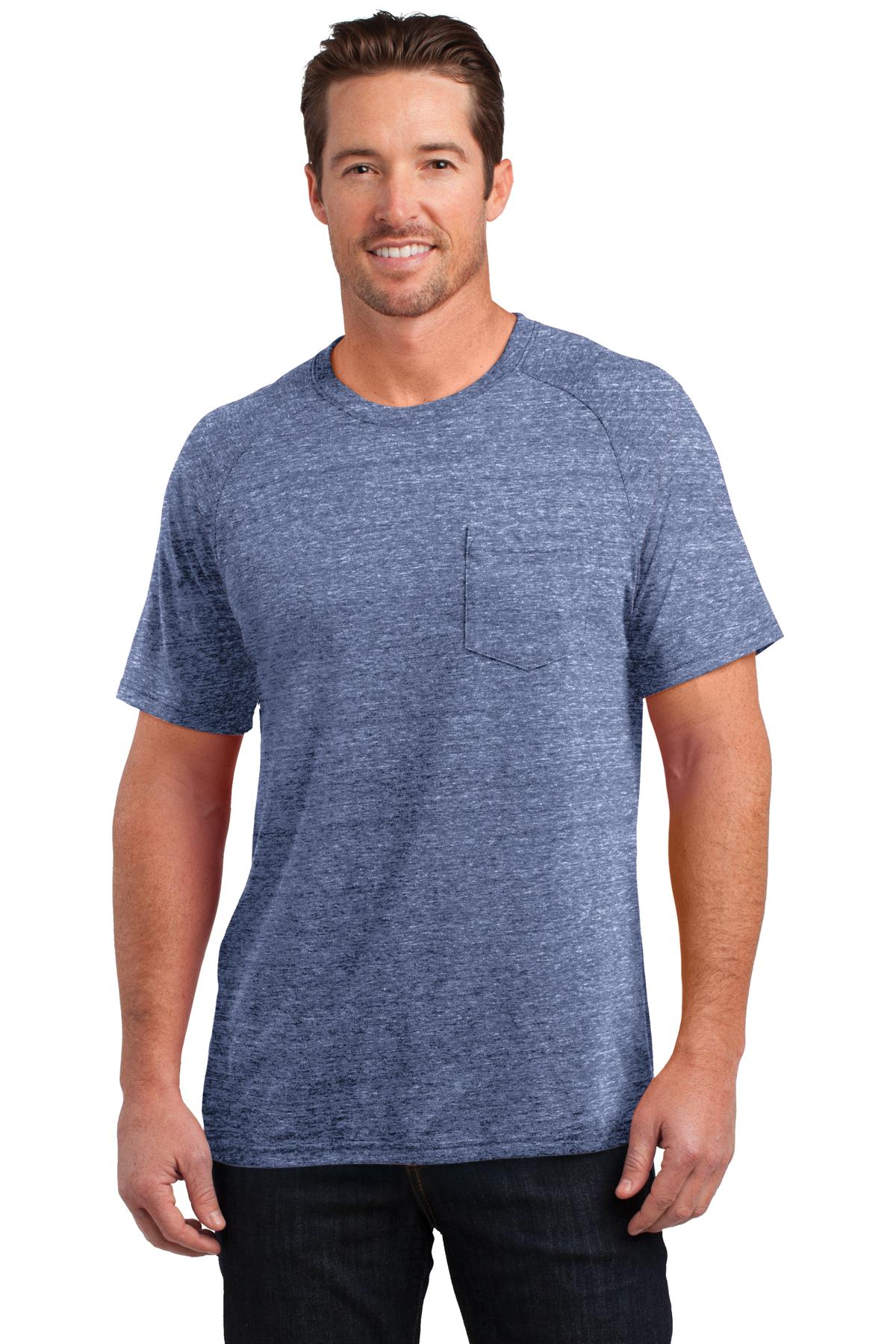 DISCONTINUED District Made Mens Tri-Blend Pocket Tee. DM340