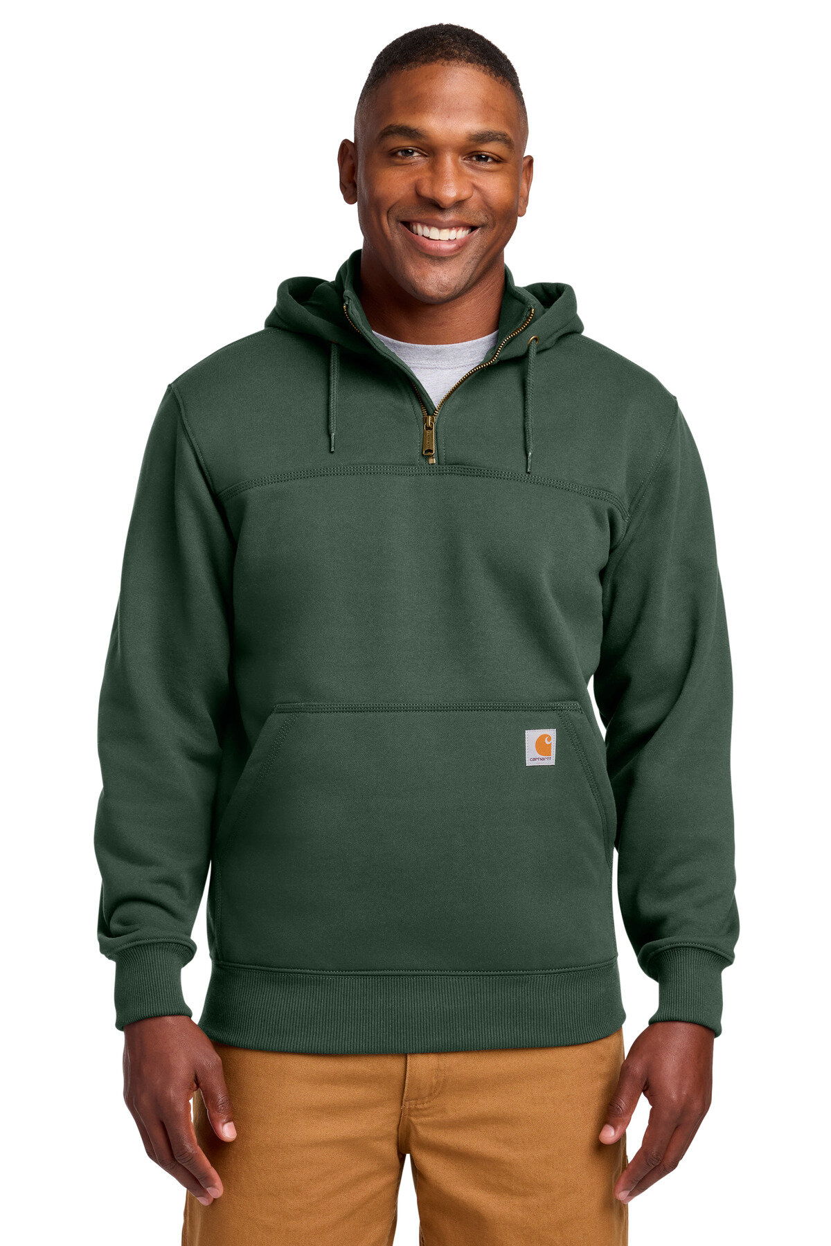 Carhartt Rain Defender Paxton Heavyweight Hooded Zip Mock Sweatshirt. CT100617