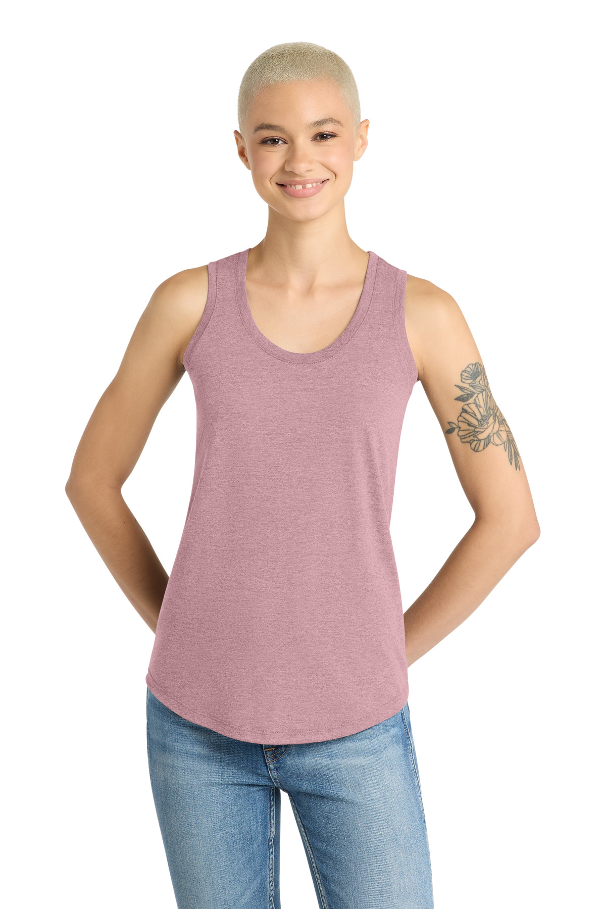 District Women's Perfect Tri Racerback Tank. DM138L