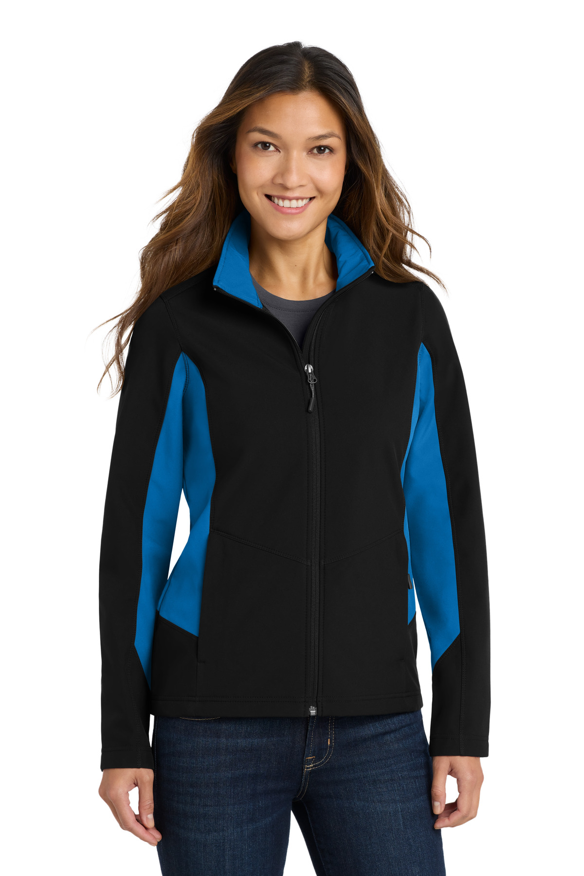 DISCONTINUED Port Authority Women's Core Colorblock Soft Shell Jacket. L318