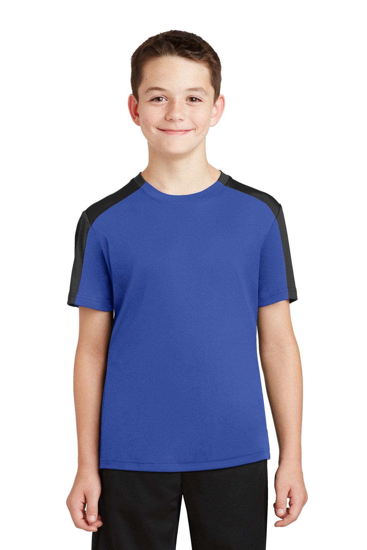 DISCONTINUED Sport-Tek Youth PosiCharge Competitor Sleeve-Blocked Tee. YST354