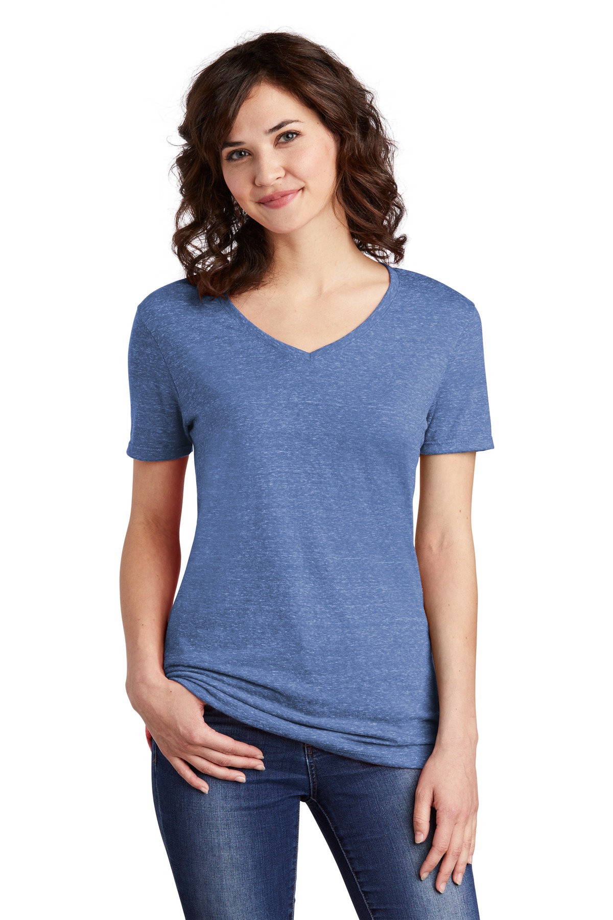 DISCONTINUED Jerzees Women's Snow Heather Jersey V-Neck T-Shirt 88WV