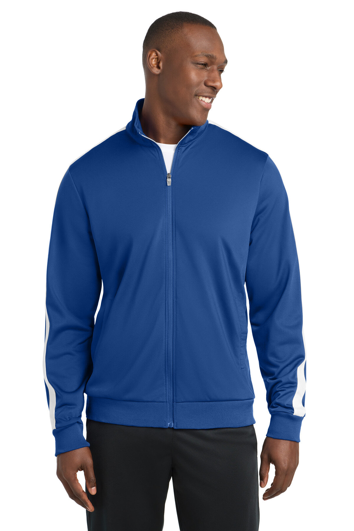 Sport-Tek Tricot Sleeve Stripe Track Jacket. JST94