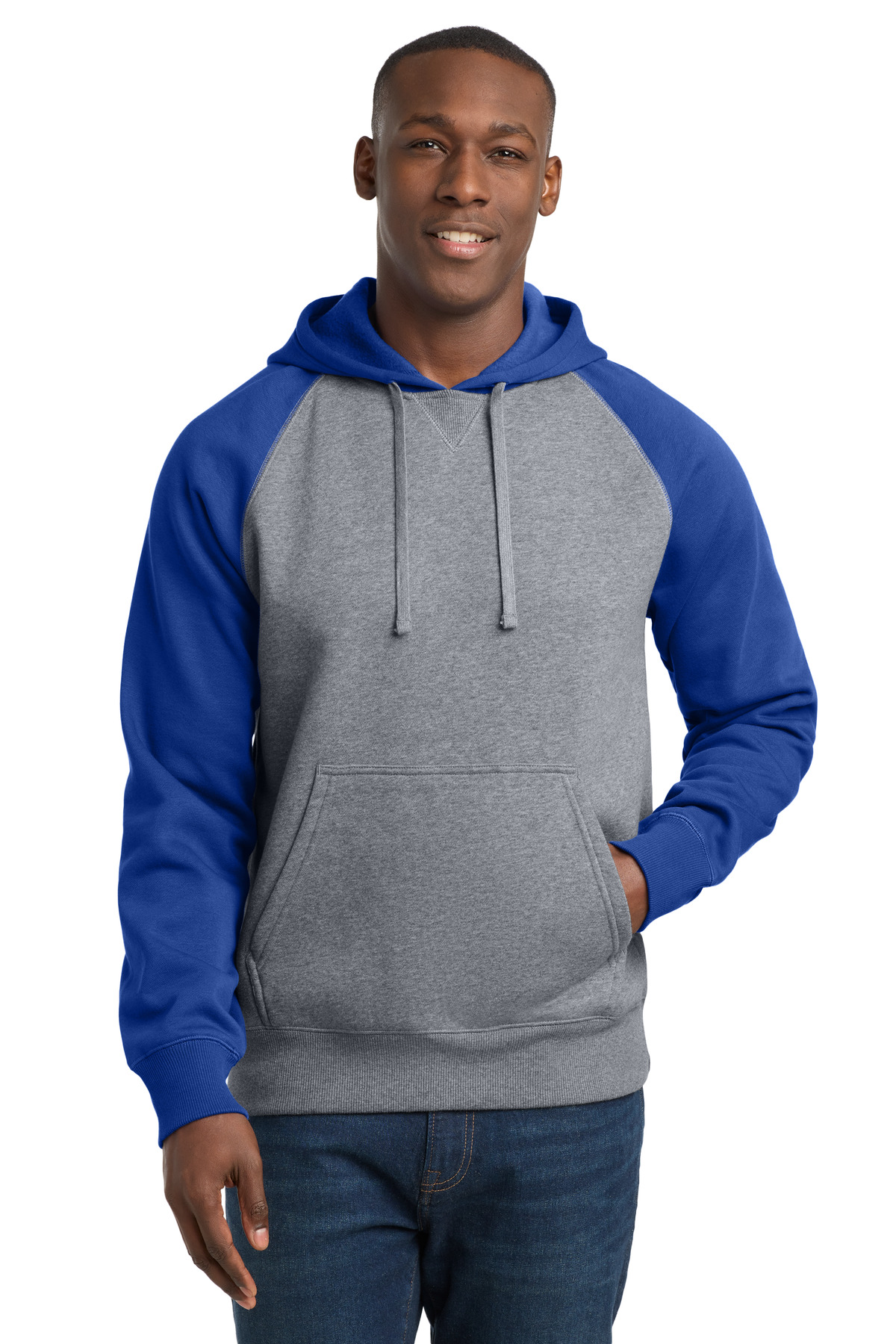 Sport-Tek Raglan Colorblock Pullover Hooded Sweatshirt. ST267