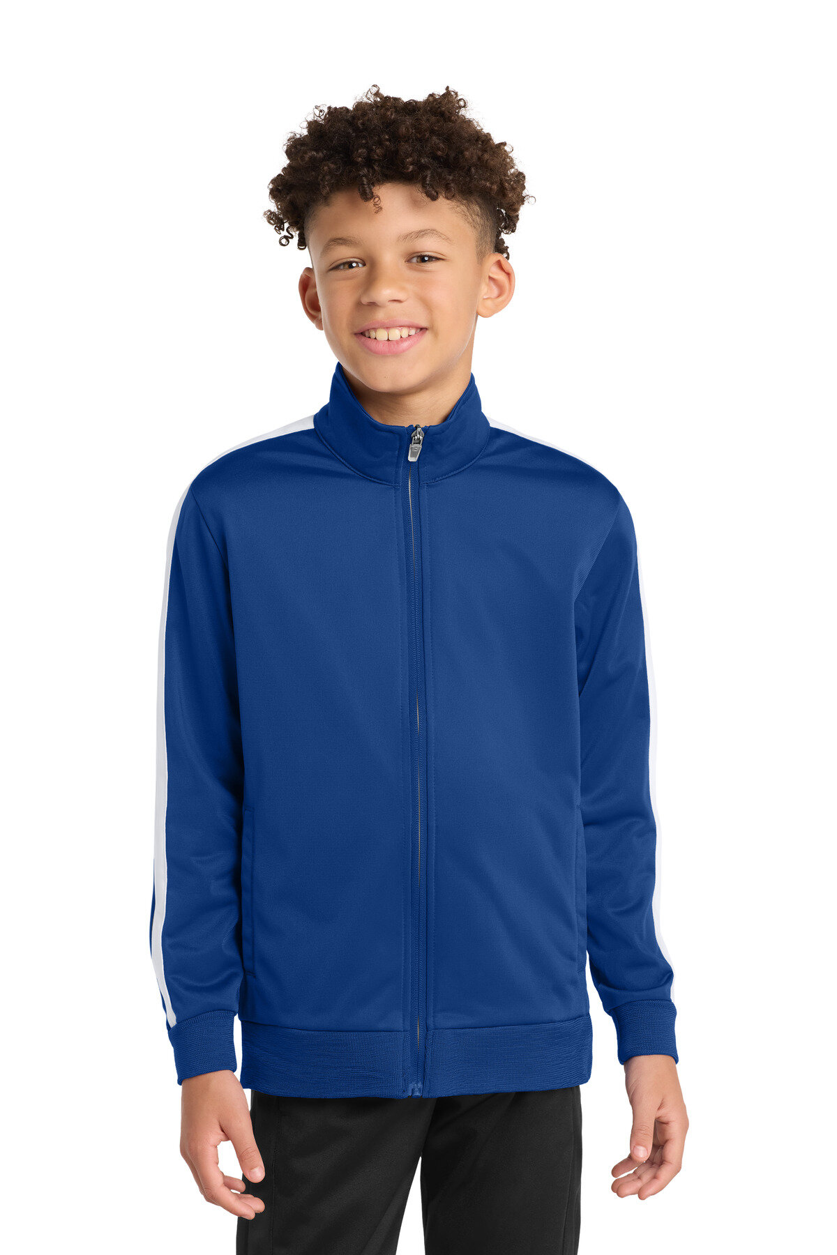 Sport-Tek Youth Tricot Sleeve Stripe Track Jacket. YST94