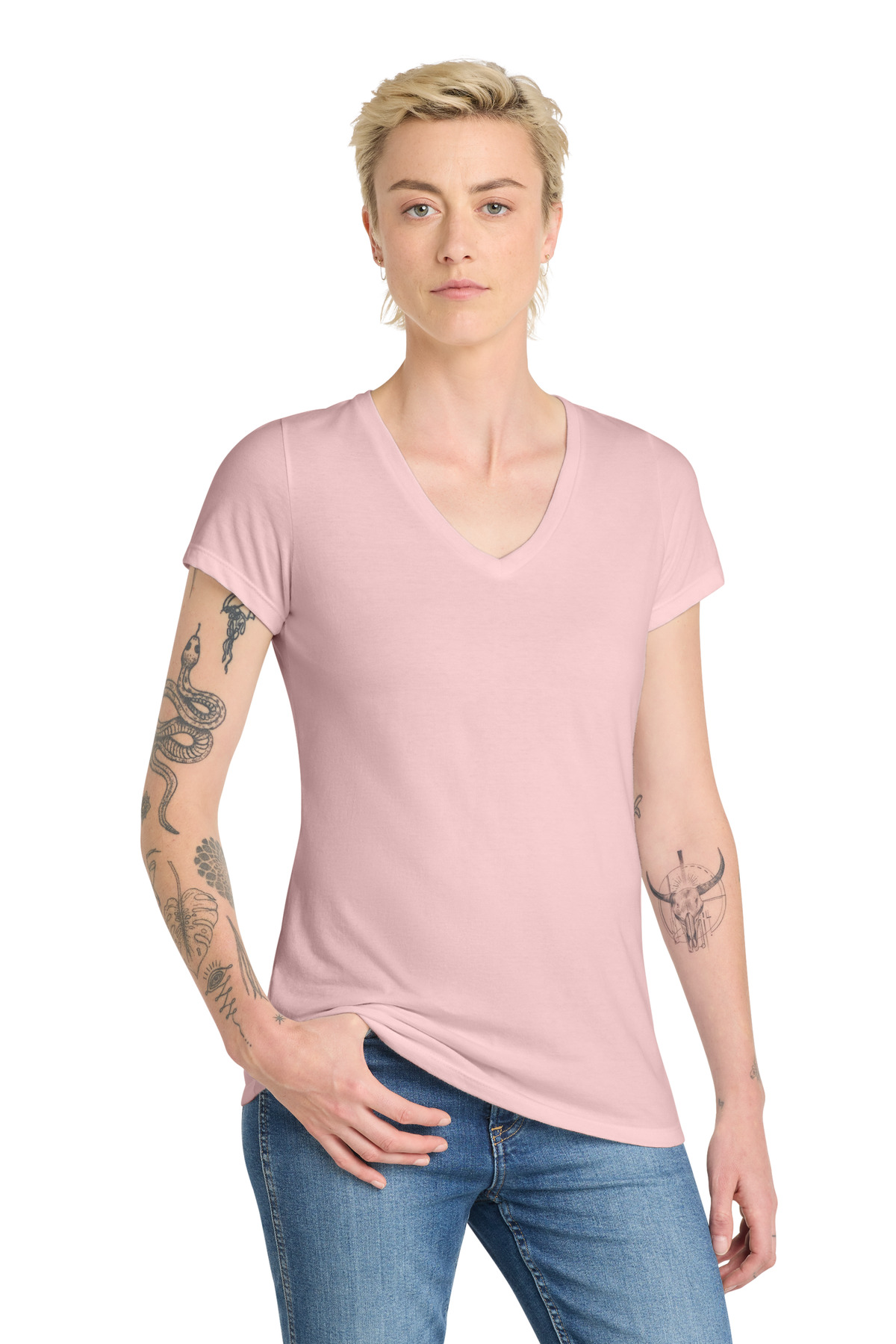 District Women's Very Important Tee V-Neck. DT6503