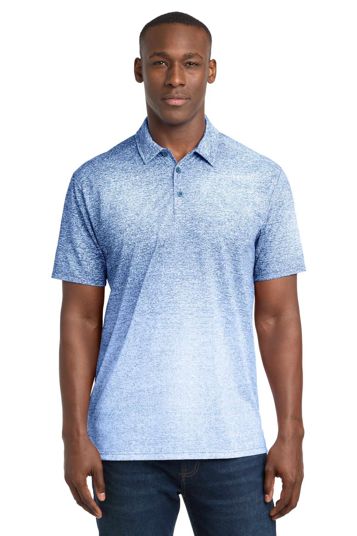 Sport-Tek Ombre Heather Polo. ST671