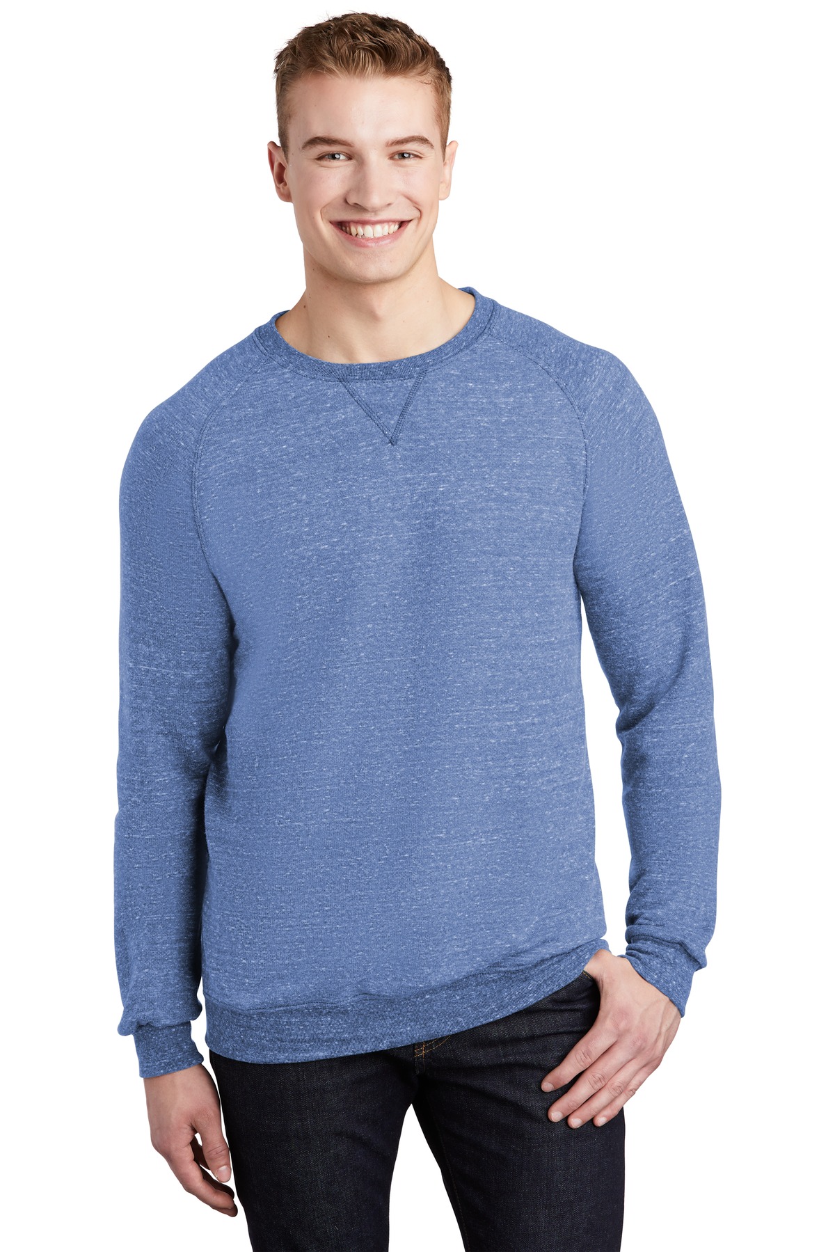 DISCONTINUED Jerzees Snow Heather French Terry Raglan Crew 91M
