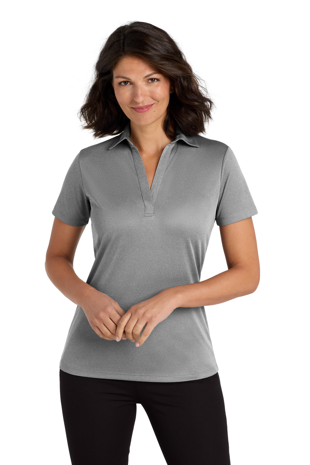Port Authority Women's Heathered Silk Touch Performance Polo. LK542