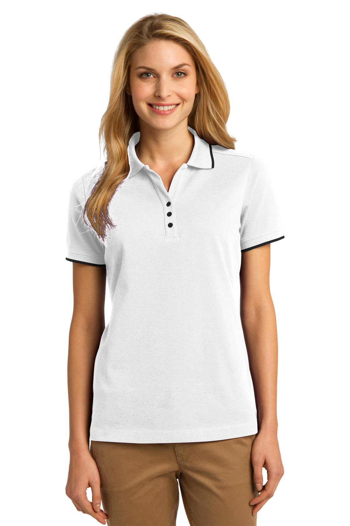 DISCONTINUED Port Authority Ladies Rapid Dry Tipped Polo. L454