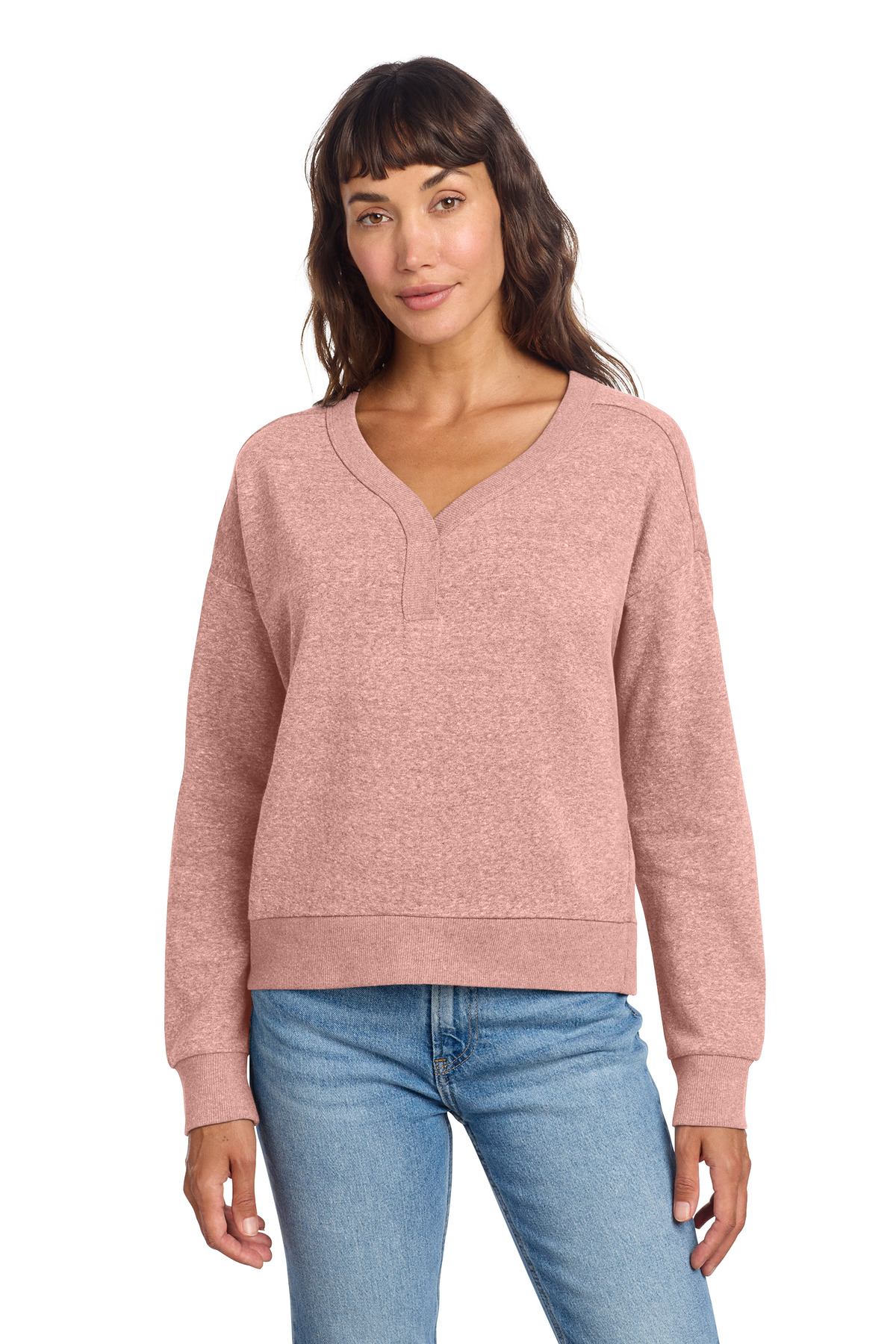 District Women's Perfect Tri Fleece V-Neck Sweatshirt DT1312