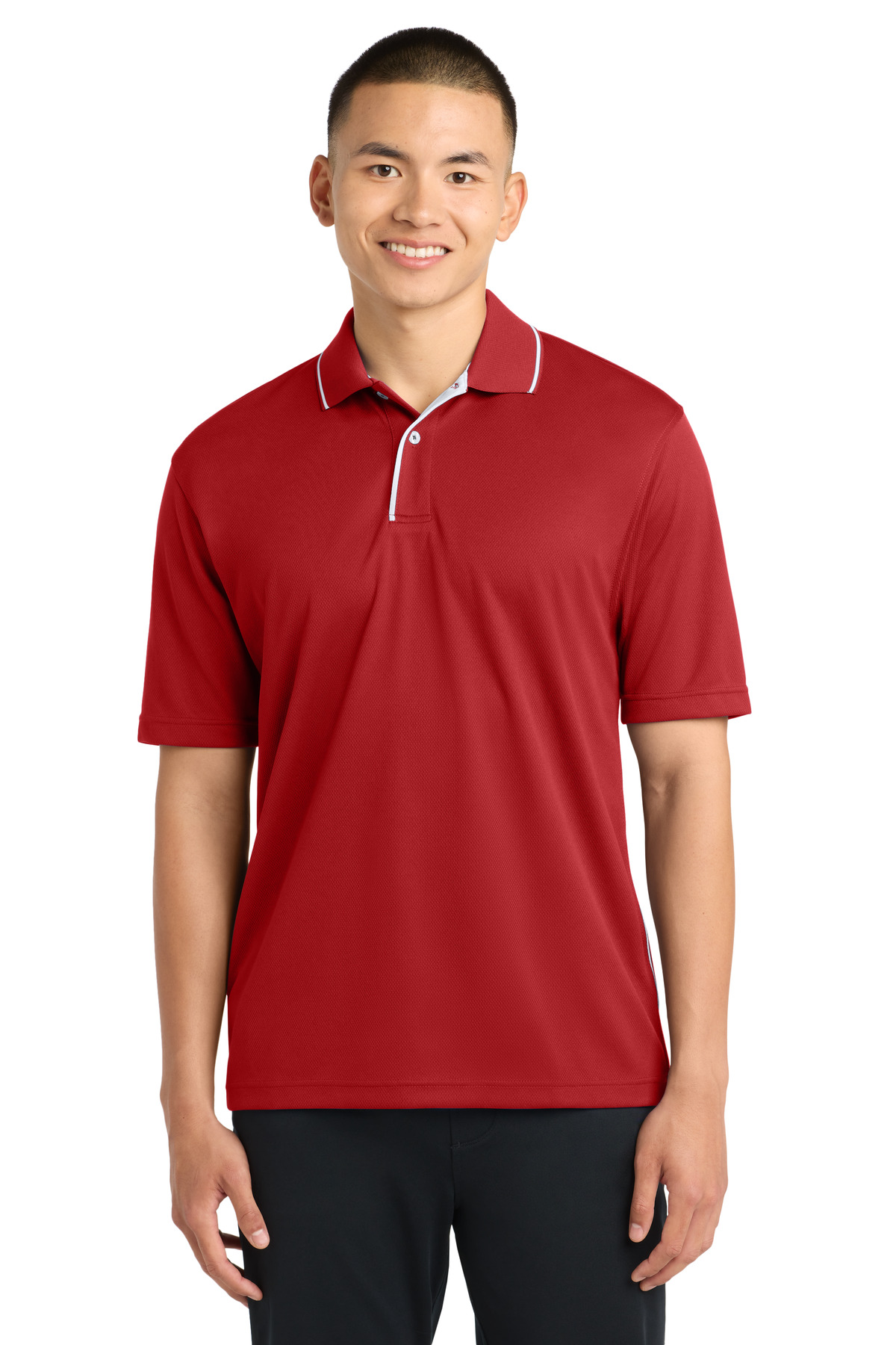DISCONTINUED Sport-Tek Dri-Mesh Polo with Tipped Collar and Piping. K467