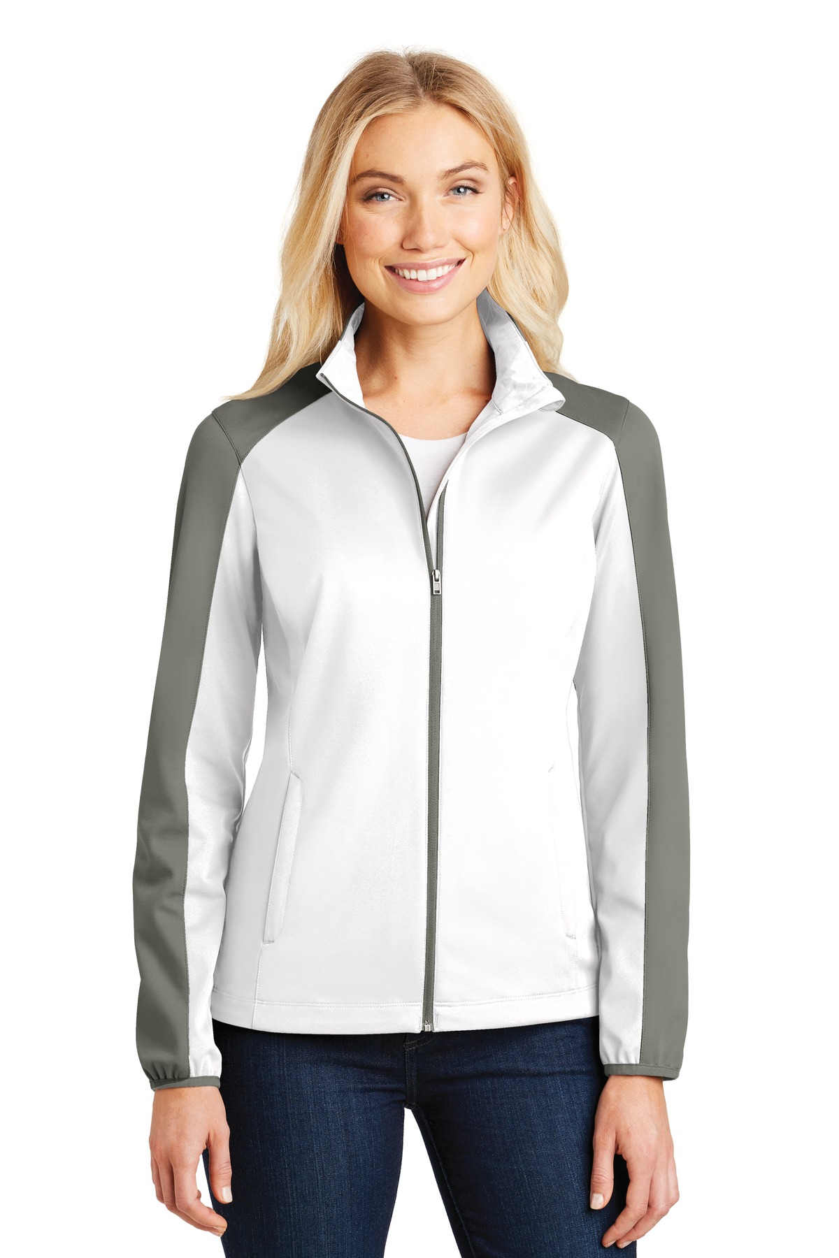 DISCONTINUED Port Authority Women's Active Colorblock Soft Shell Jacket. L718