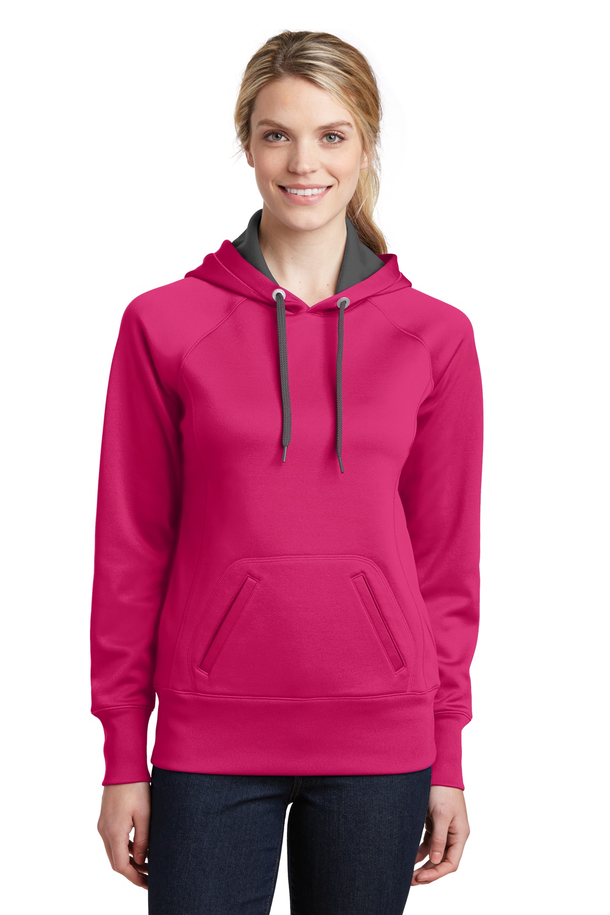 DISCONTINUED Sport-Tek Ladies Tech Fleece Hooded Sweatshirt. LST250