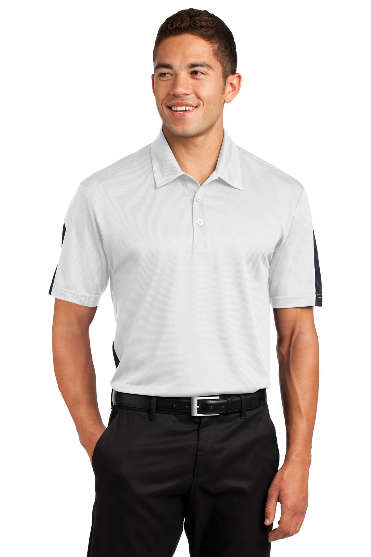 DISCONTINUED Sport-Tek PosiCharge Active Textured Colorblock Polo. ST695