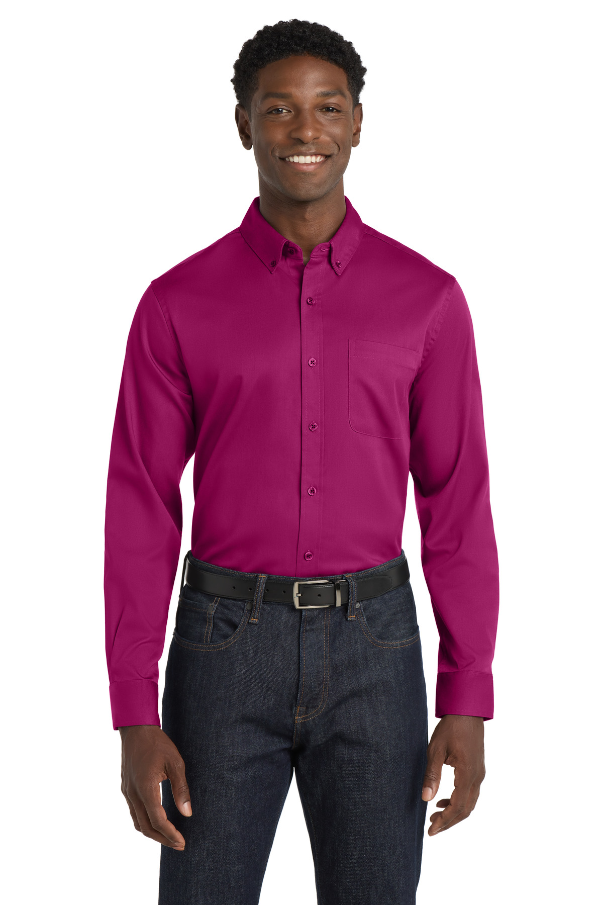 Port Authority Long Sleeve SuperPro React Twill Shirt. W808