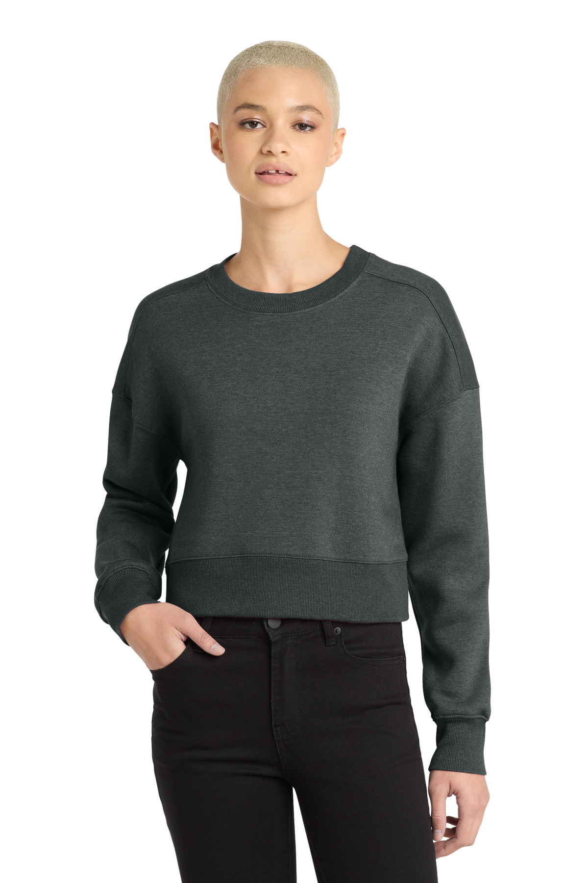 District Women's Perfect Weight Fleece Cropped Crew DT1105