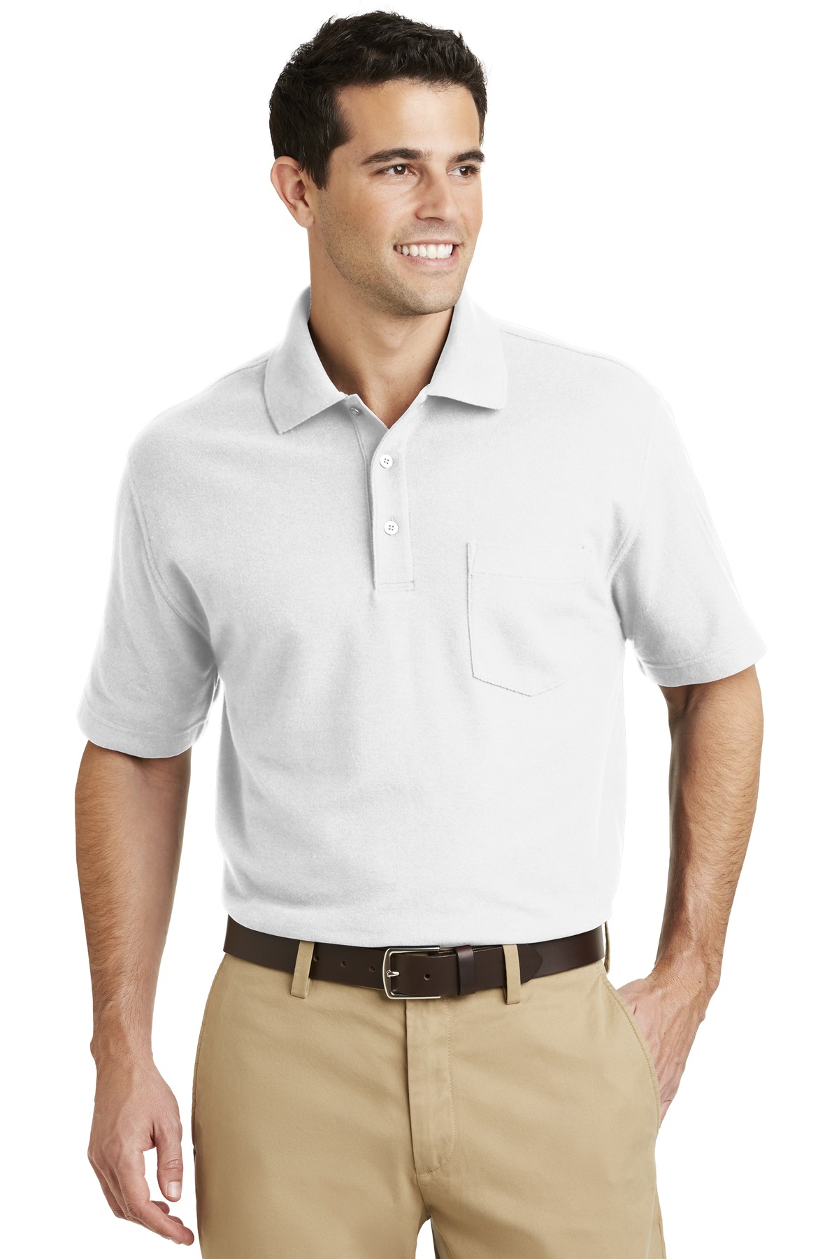 DISCONTINUED Port Authority EZCotton Pique Pocket Polo. K800P