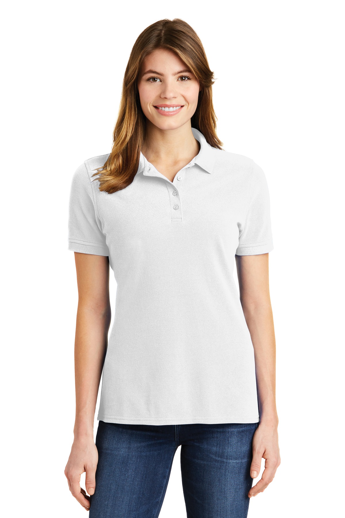 DISCONTINUED Port & Company Ladies Combed Ring Spun Pique Polo. LKP1500