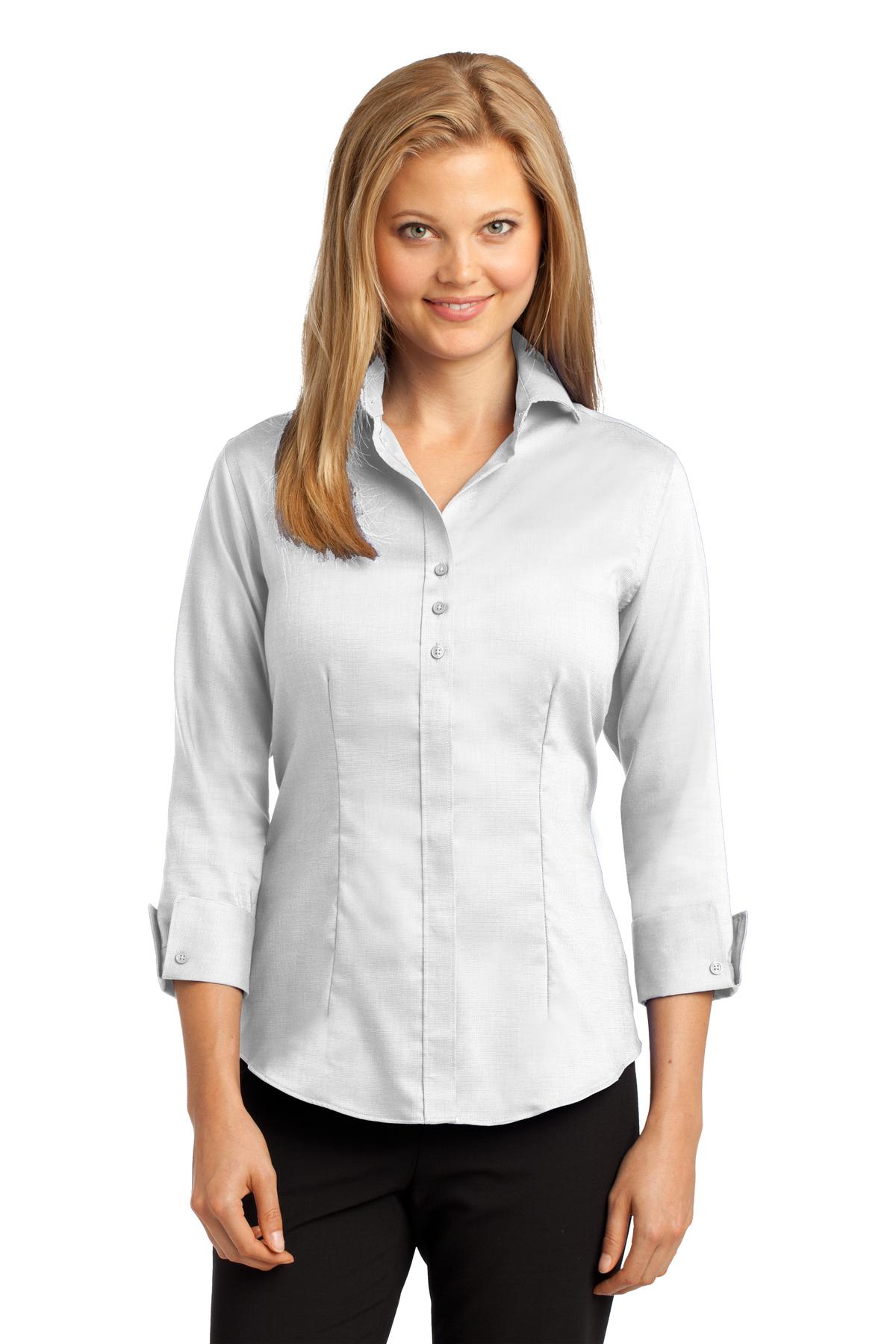 DISCONTINUED Red House Ladies 3/4-Sleeve Nailhead Non-Iron Shirt. RH69