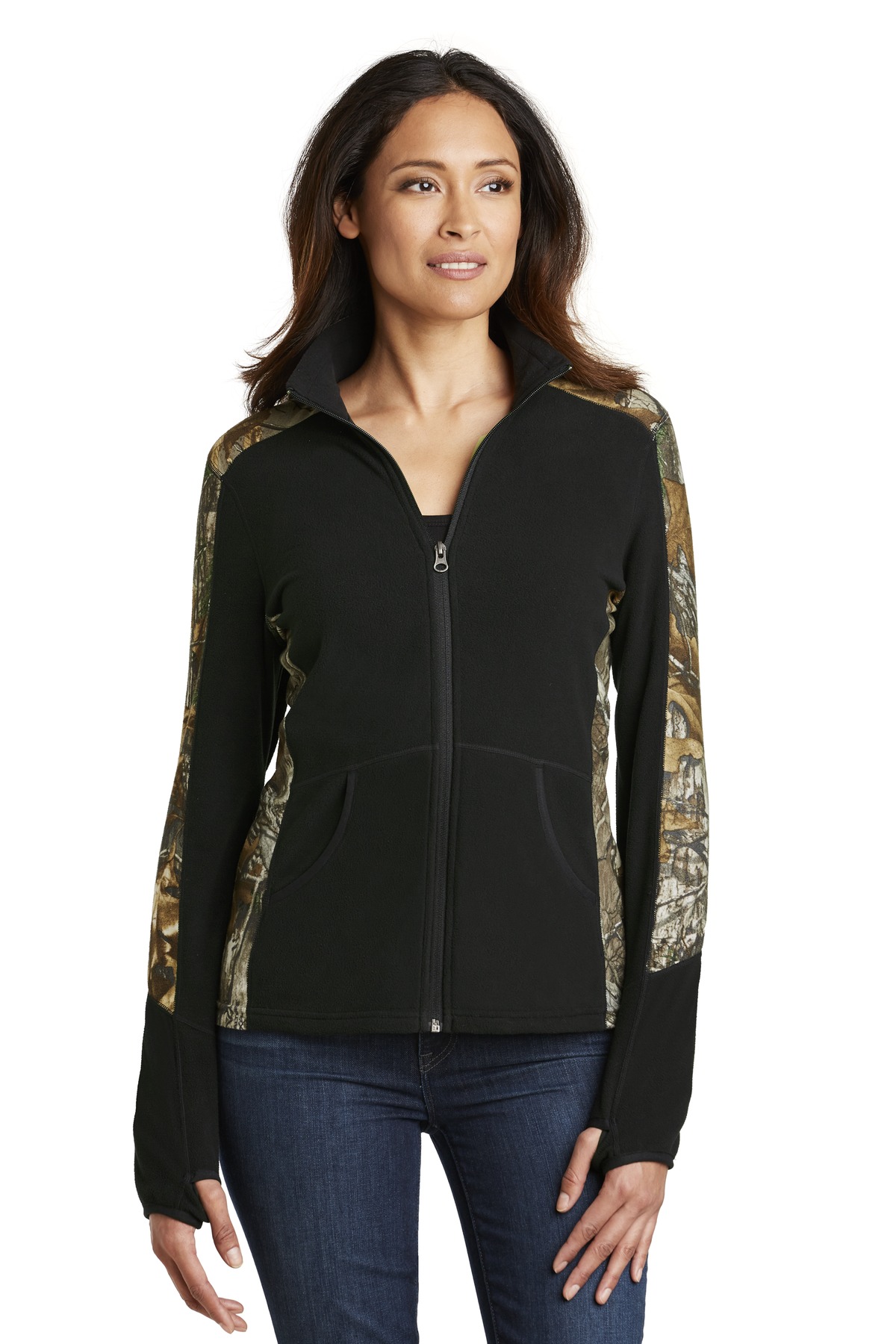 DISCONTINUED Port Authority Ladies Camouflage Microfleece Full-Zip Jacket. L230C