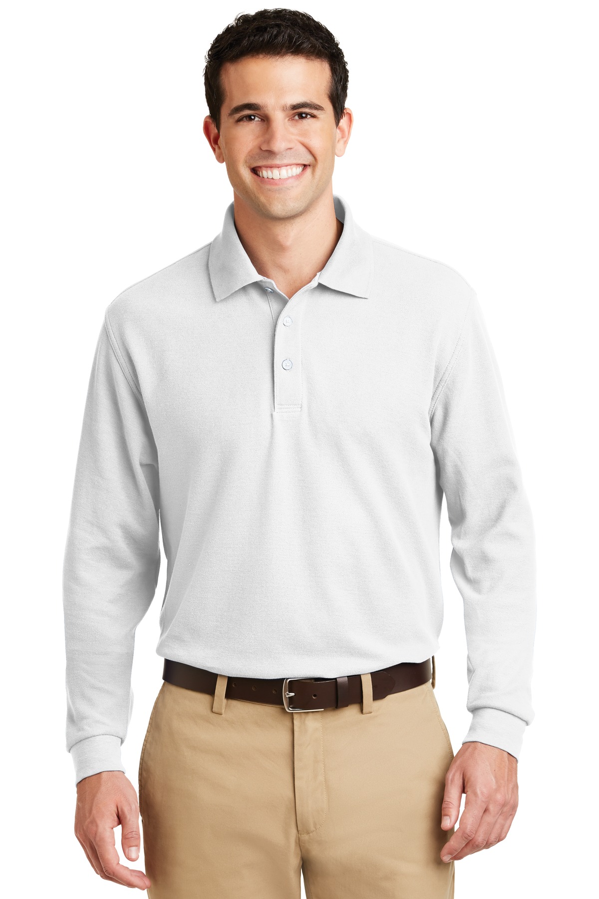 DISCONTINUED Port Authority Long Sleeve EZCotton Pique Polo. K800LS