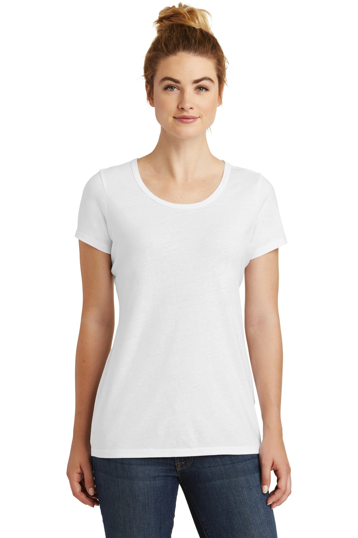 DISCONTINUED New Era Ladies Tri-Blend Performance Scoop Tee. LNEA130