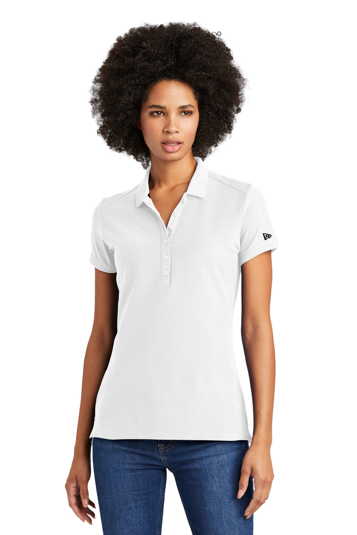 DISCONTINUED New Era Ladies Venue Home Plate Polo. LNEA300