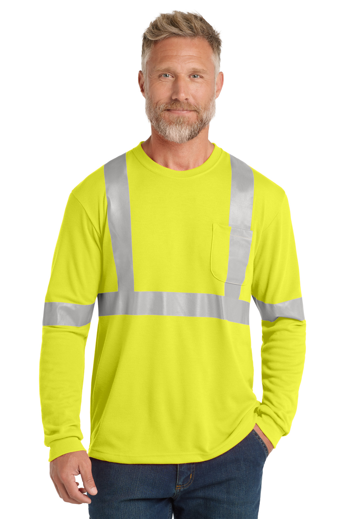 CornerStone ANSI 107 Class 2 Long Sleeve Safety T-Shirt. CS401LS