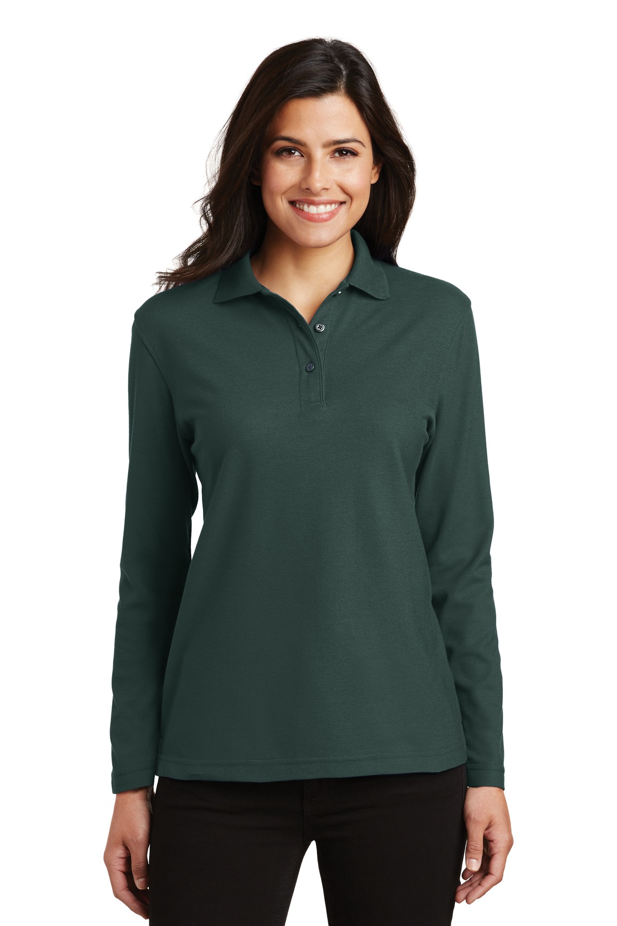 Port Authority Women's Silk Touch Long Sleeve Polo. L500LS